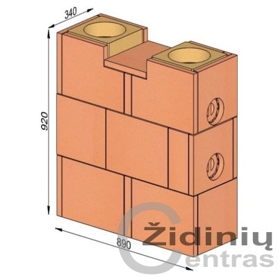 Wolfshoher dūmų kanalų sistema N+F iš krosninio šamoto W-2,4/1,8 Plius