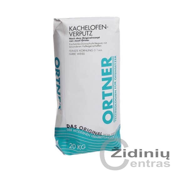 Ortner koklinių krosnių tinkas 20kg. 0-1mm