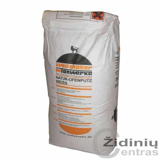 Wolfshoher krosninis tinkas baltas 25kg.